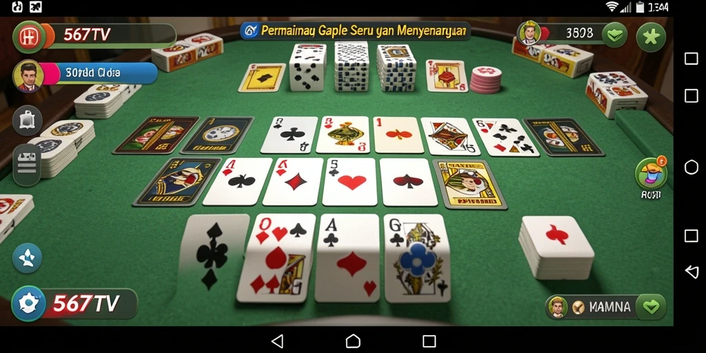 Tampilan gameplay Gaple yang menarik dan interaktif.
