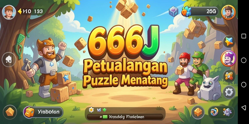 Tampilan gameplay Puzzle yang seru dan menantang di 666J.