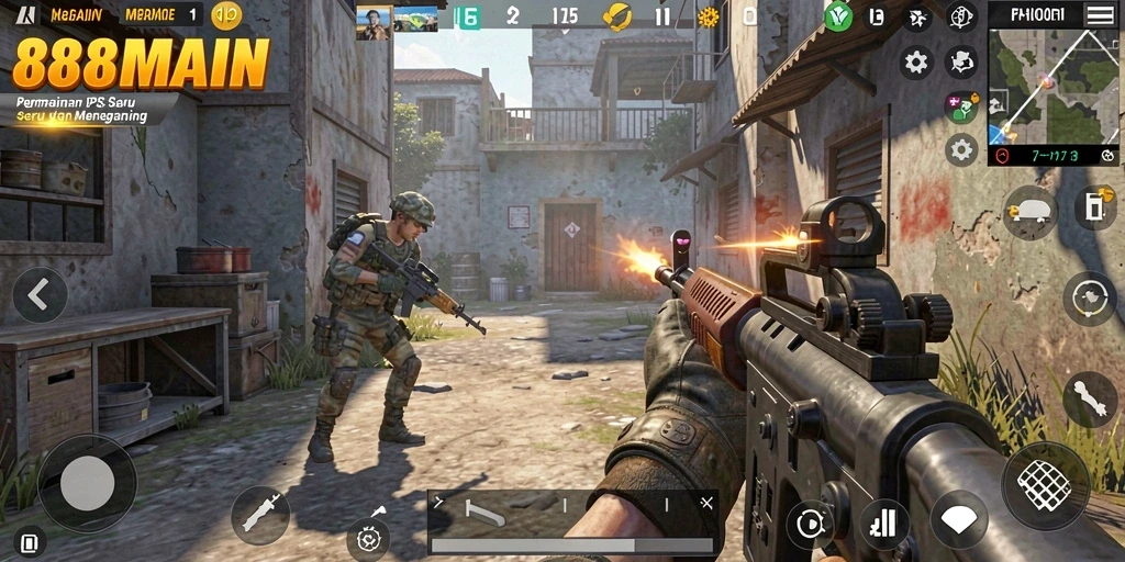 Tampilan gameplay intens dalam 88MAIN dengan aksi menegangkan.