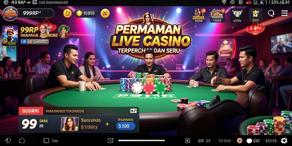 Tampilan menarik gameplay Live Casino di 99RP dengan dealer profesional.