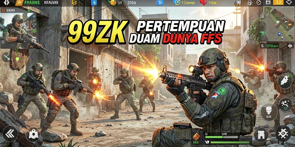 Tampilan gameplay seru dari pertempuran FPS di 99ZK.