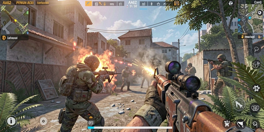Menampilkan aksi seru dalam gameplay AA62 dengan grafis yang menawan.