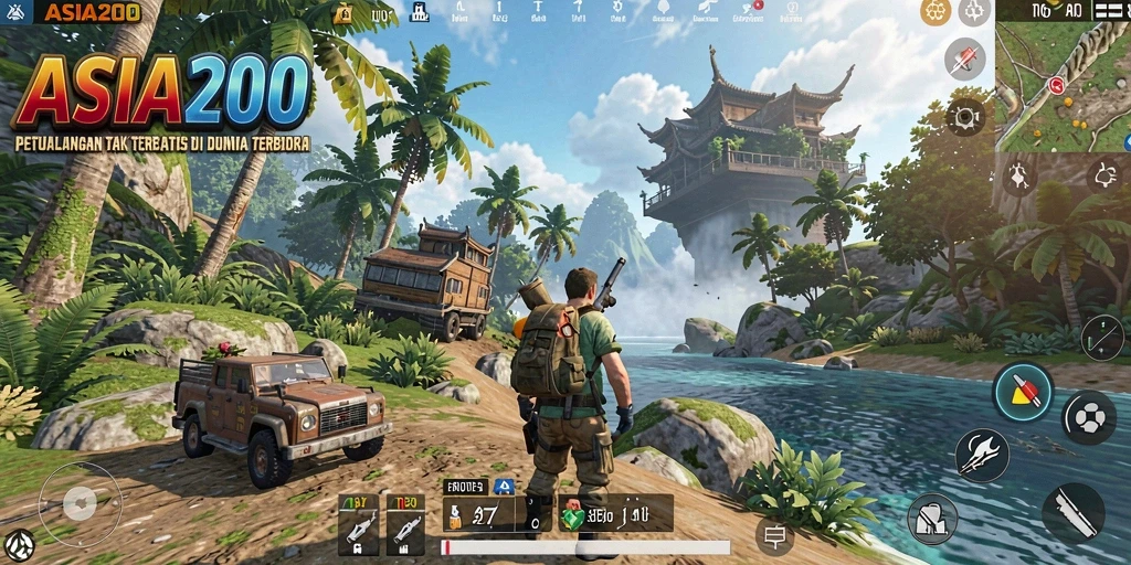 Screenshot menampilkan aksi seru dalam game open world ASIA200.