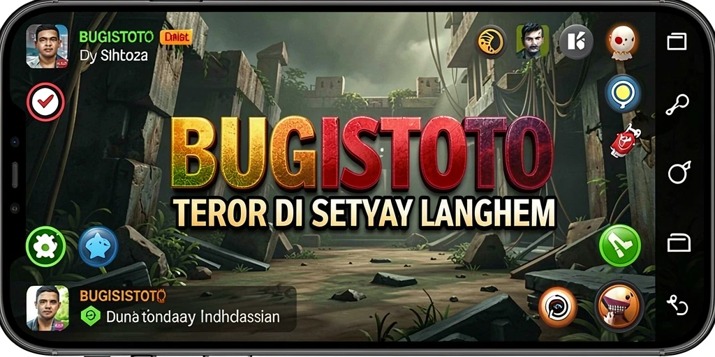 Screenshot gameplay mencekam dari BUGISTOTO dengan suasana horror yang mendominasi.