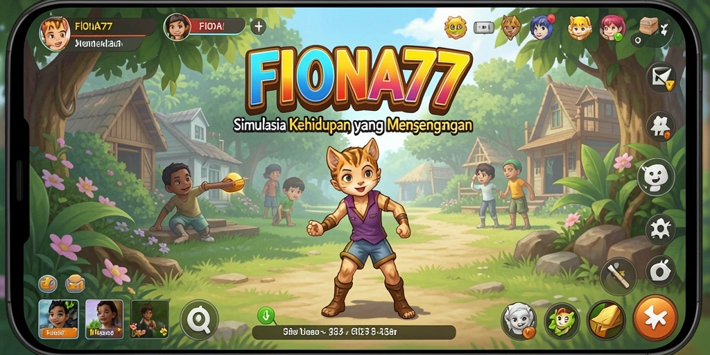 Tampak gameplay seru di dalam FIONA77 dengan berbagai interaksi karakter.