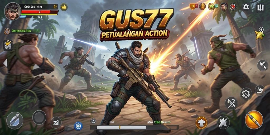 Tampilan gameplay menegangkan dari GUS77 yang penuh aksi.