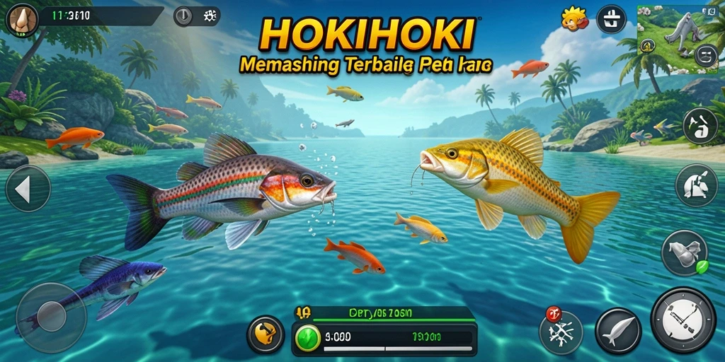 Gameplay seru HOKIHOKI dengan suasana memancing yang menawan.