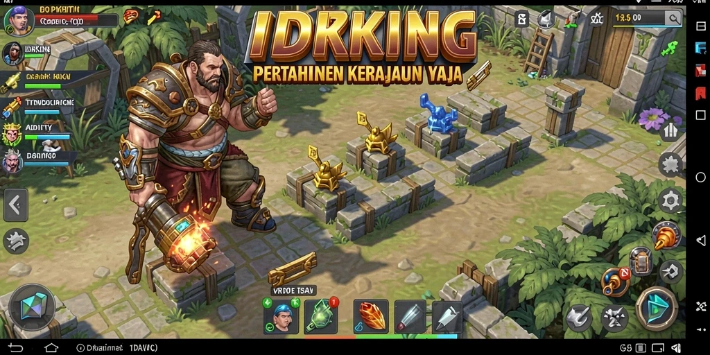 Tampilan gameplay menakjubkan dari IDRKING di Tower Defense.