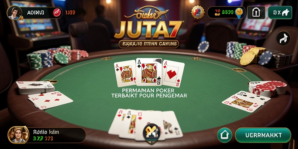 Tampilan gameplay poker yang seru di JUTA7.
