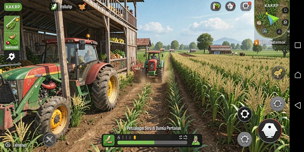 Tampilan menarik gameplay KAKRP dalam bertani.