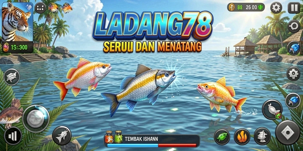 Tampilan gameplay menembak ikan yang seru dan menantang di LADANG78.