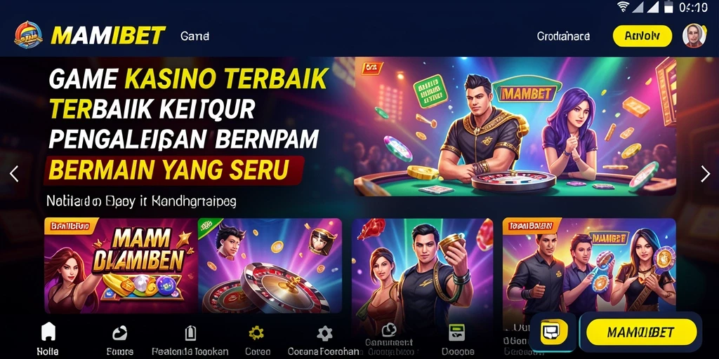 Tampilan MAMIBET dengan gameplay Kasino yang menarik dan interaktif.