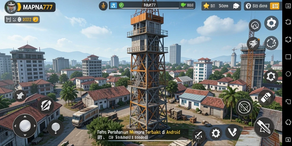 Tampilan gameplay menegangkan dari MAPNA777 dalam strategi Tower Defense.