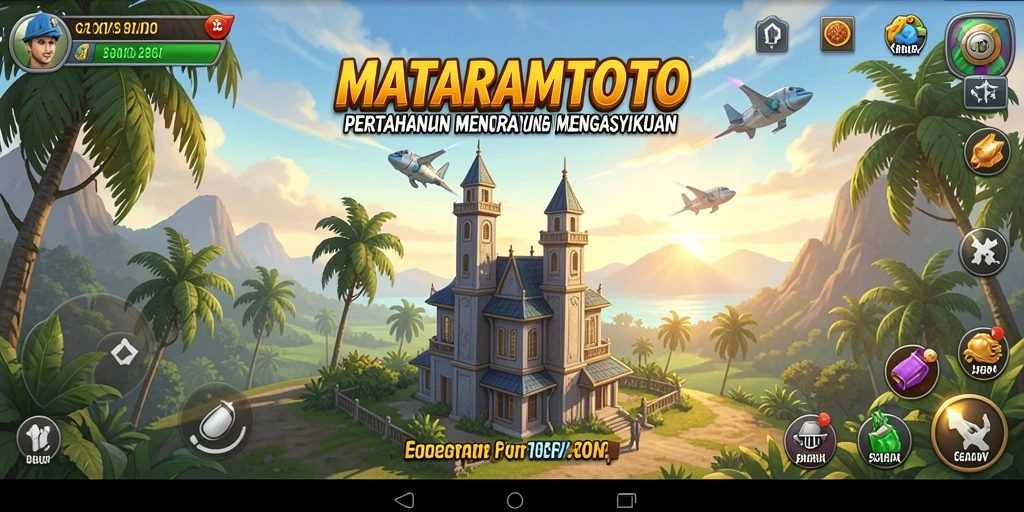 Menara pertahanan melawan gelombang musuh di MATARAMTOTO.