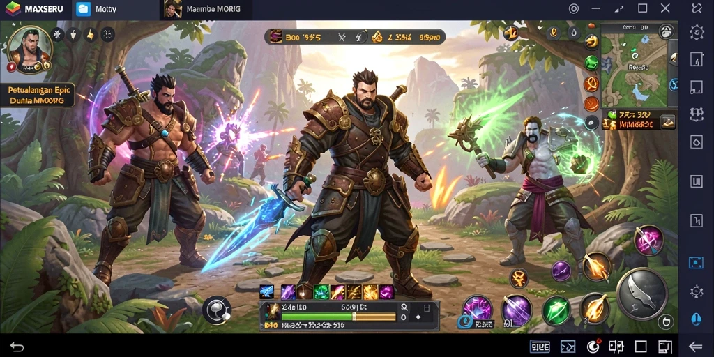 Tampilan gameplay menarik dari <strong>MAXSERU</strong> saat pemain berinteraksi di dunia MMORPG.