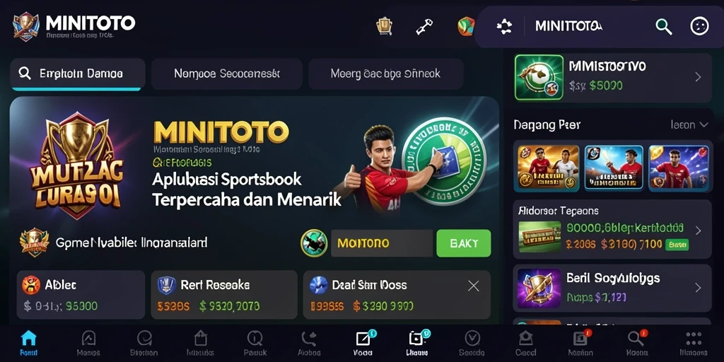 Screenshot gameplay Sportsbook MINITOTO yang menampilkan taruhan langsung.