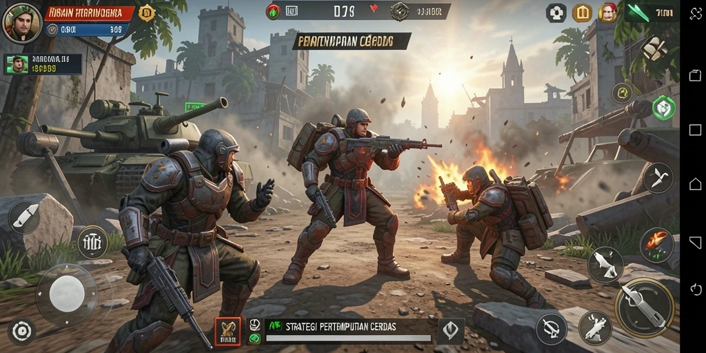 Screenshot menunjukkan pertempuran epik di N06 dengan strategi yang intens.