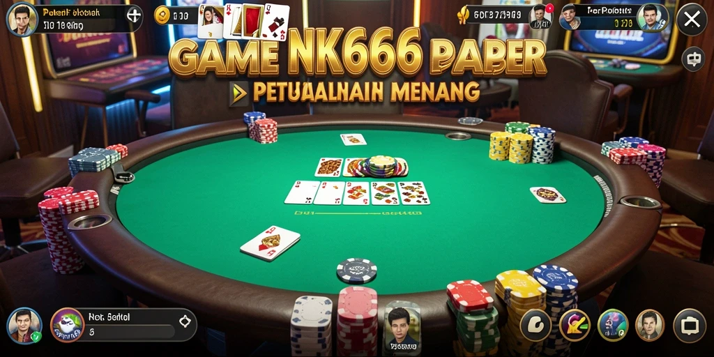Tampilan gameplay seru dalam NK666 dengan aksi poker yang mendebarkan.