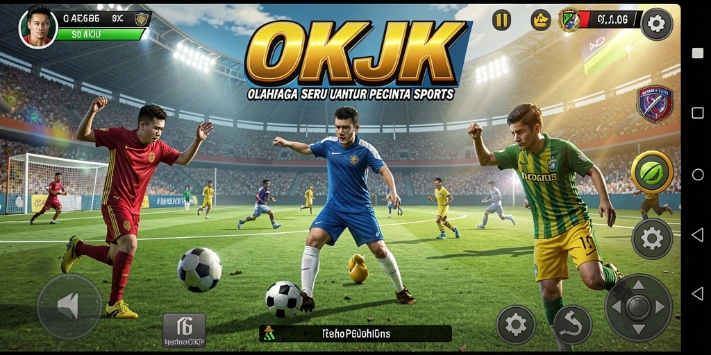 Screenshot tampilan gameplay seru dalam OKJK, menggambarkan aksi bertanding.