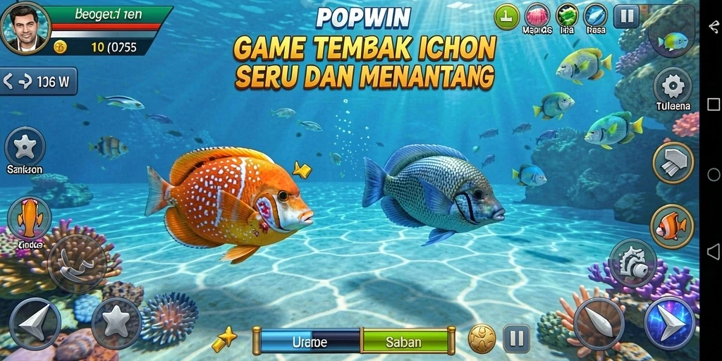 Tampilan gameplay seru dalam game Tembak Ikan POPWIN.