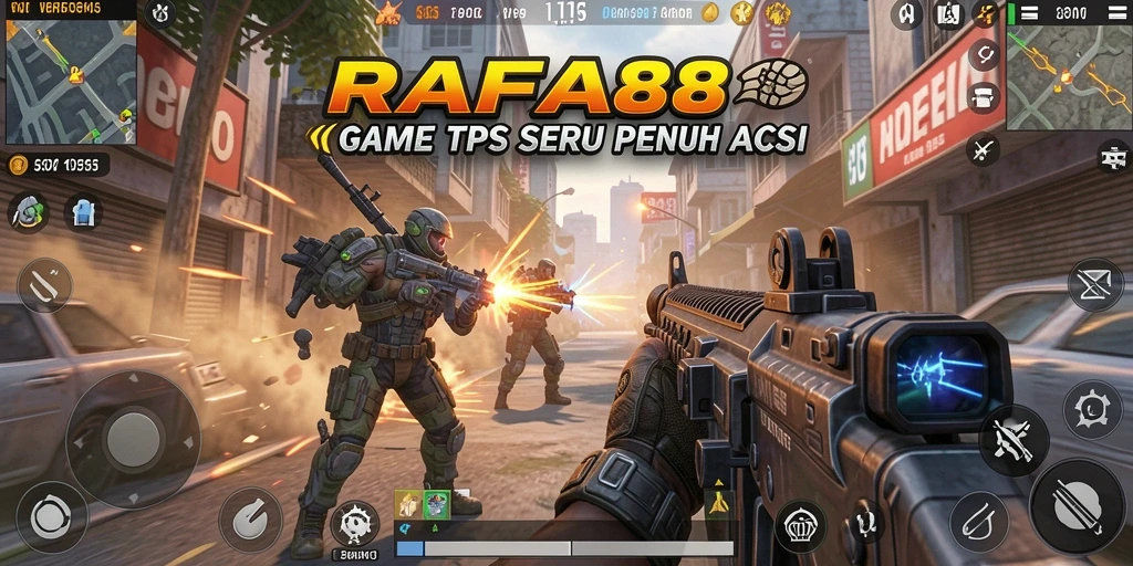 Tampilan aksi seru dalam gameplay RAFA88 sebagai game TPS.
