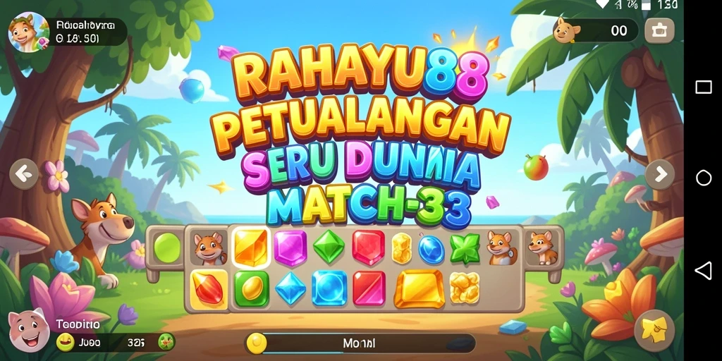 Screenshot gameplay RAHAYU88 yang menampilkan aksi seru Match-3.
