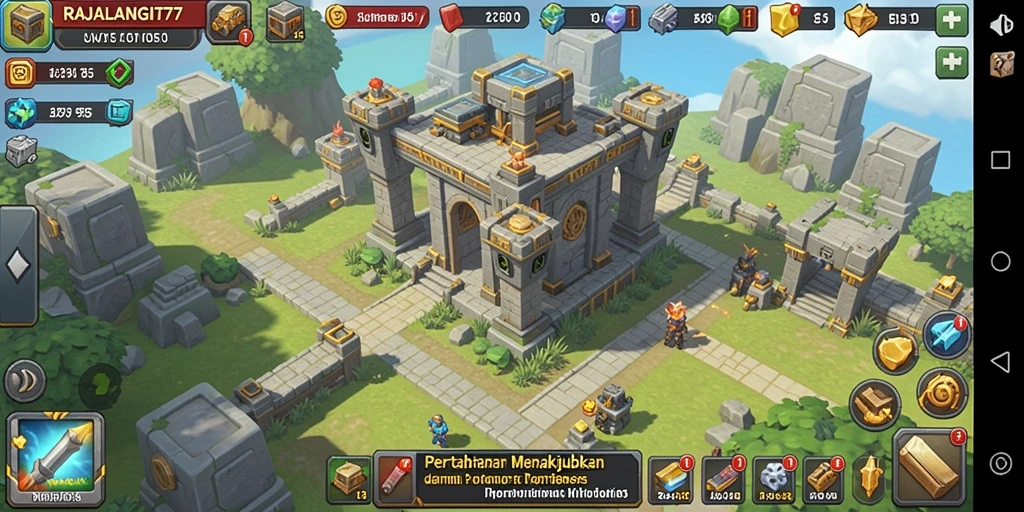 Tangkapan layar RAJALANGIT77 menampilkan aksi mendebarkan dalam strategi Tower Defense.