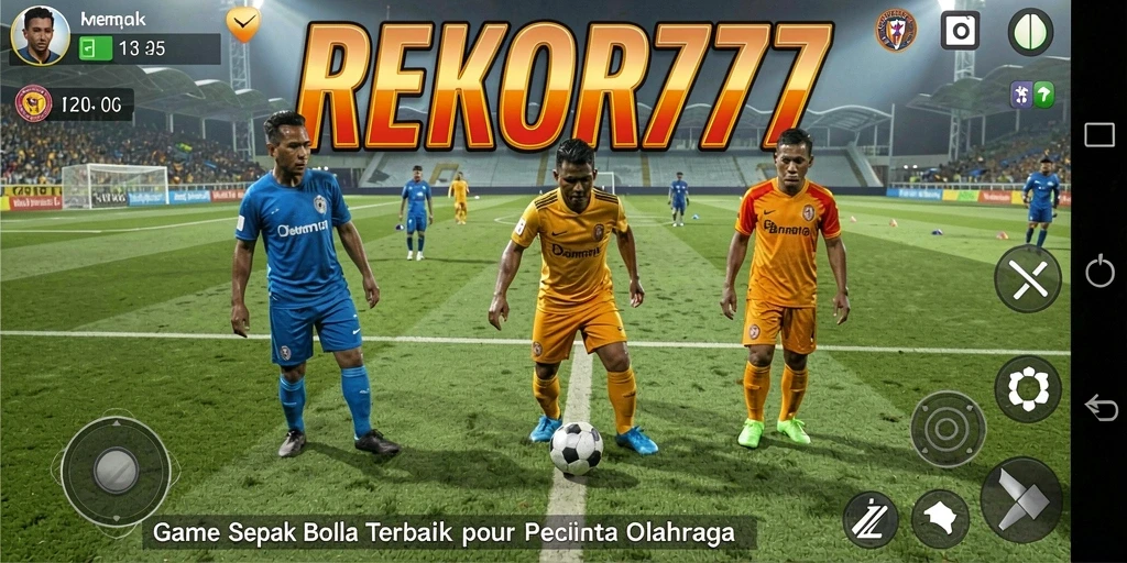 Tampilan gameplay seru di REKOR777 dengan pertandingan sepak bola intens.
