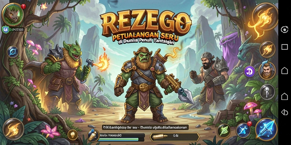 Screenshot REZEGO menampilkan aksi seru dalam petualangan yang menantang.