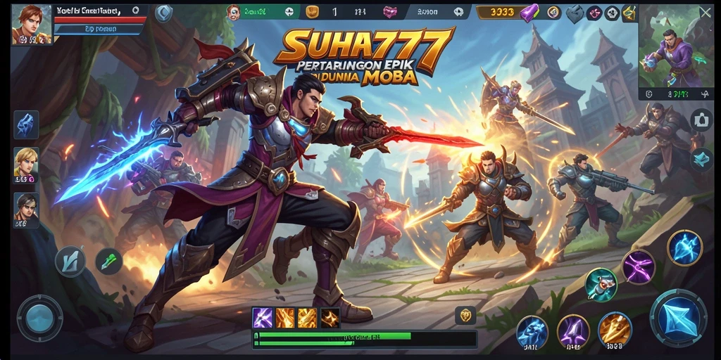 Tampilan aksi seru dalam gameplay MOBA SUHU777.