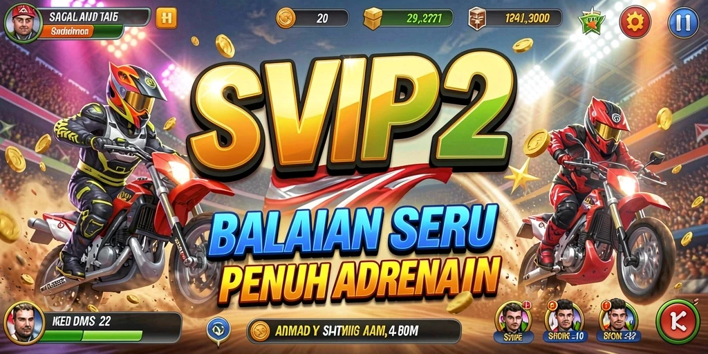 Screenshot gameplay <strong>SVIP2</strong> menampilkan aksi balapan yang seru.