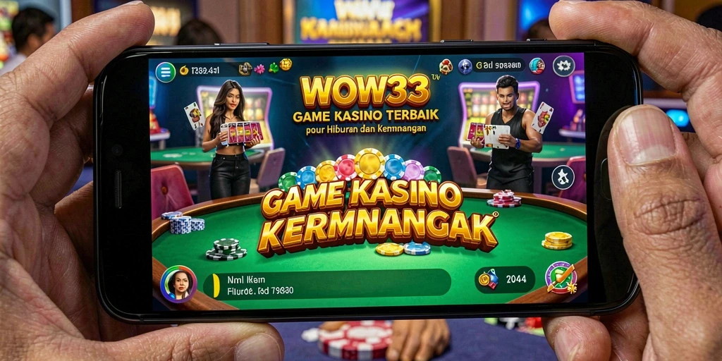 Tangkapan layar utama WOW33 menampilkan gameplay Kasino yang mendebarkan.