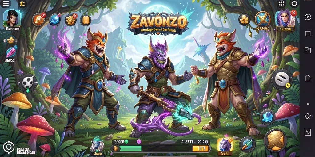 Screenshot gameplay ZAVONZO yang menampilkan aksi mendebarkan.
